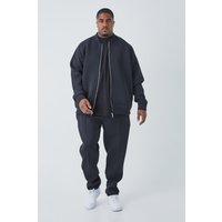 Mens Plus Scuba Bomberjacke & Jogginghose - Schwarz - XXXL, Schwarz von boohooman