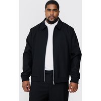 Mens Plus Side Stripe Oversized Smart Bomber Jacket - Schwarz - XXL, Schwarz von boohooman