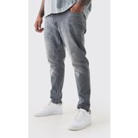 Plus Skinny Stretch Jeans - Grau - 40, Grau von boohooman