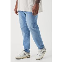 Plus Skinny Stretch Jeans - Blau - 44, Blau von boohooman