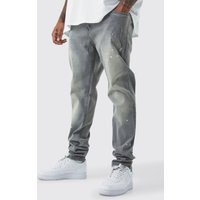 Plus getönte Skinny Stretch Jeans - Grau - 42, Grau von boohooman