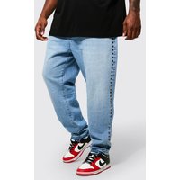 Mens Plus Slim-Fit Jeans mit Nieten-Denim - Blau - 44, Blau von boohooman