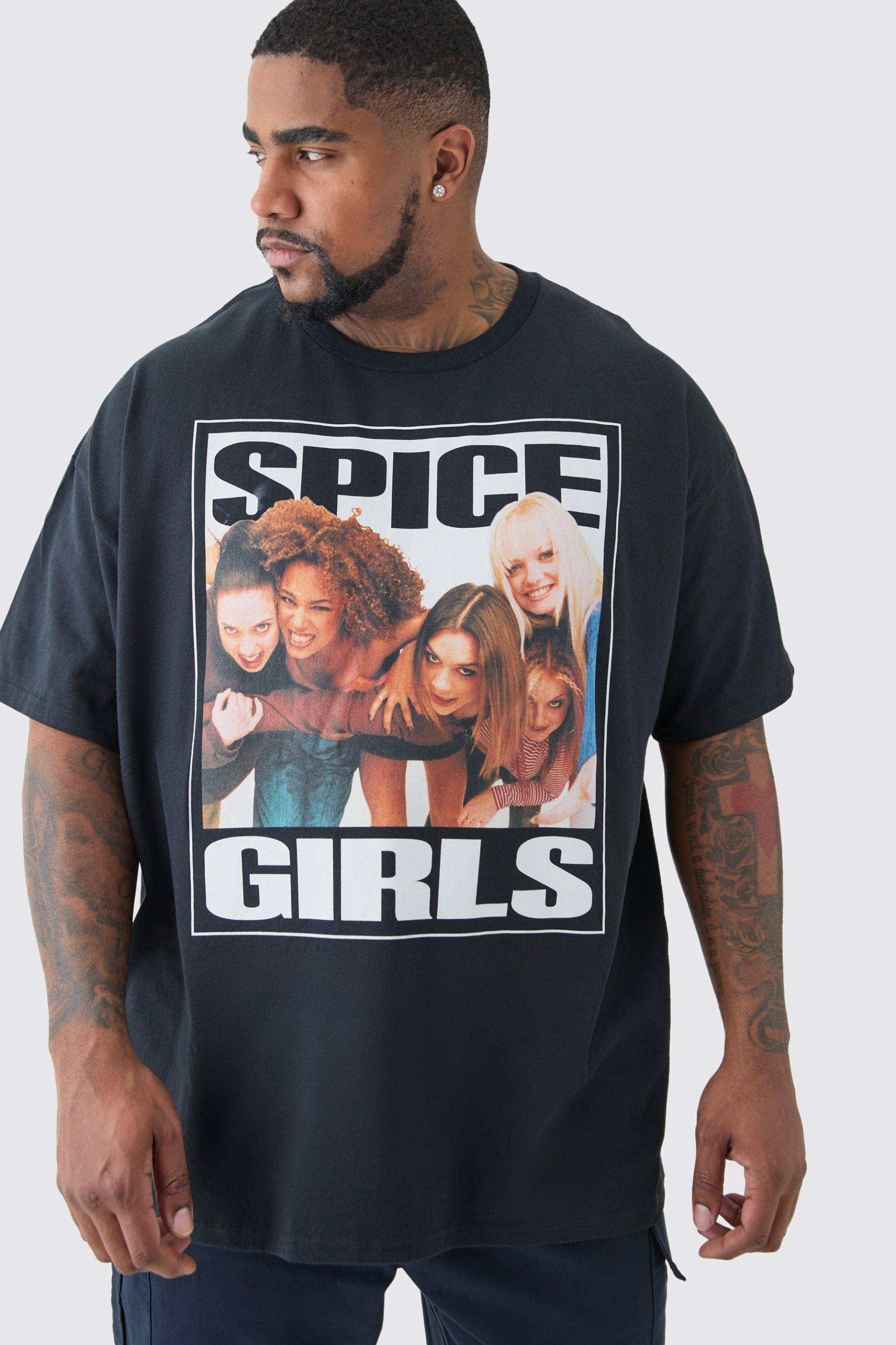 Mens Plus Spice Girls T-shirt In Black - Ecru - XXXXL, Ecru von boohooman