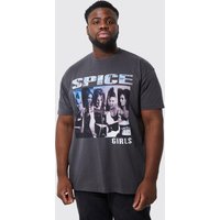 Mens Plus T-Shirt mit lizenziertem Spice Girls Print - Grau - XXXL, Grau von boohooman