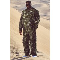 Mens Plus Textured Camo Relaxed Cargo Trouser - Tarnfarben - XXXL, Tarnfarben von boohooman