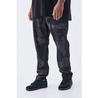 Mens Plus gebleichte Slim-Fit Jeans - Schwarz - 38, Schwarz von boohooman