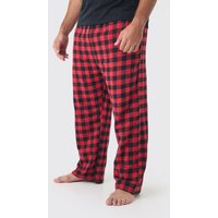 Plus karierte Loungewear-Hose in Rot - XXXXL, Rot von boohooman