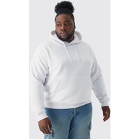 Mens Plus kastiger Basic Hoodie - Weiß - XXXXXL, Weiß von boohooman