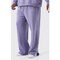 Mens Plus lockere Jogginghose mit geteiltem Saum - Lila - XXXXL, Lila von boohooman