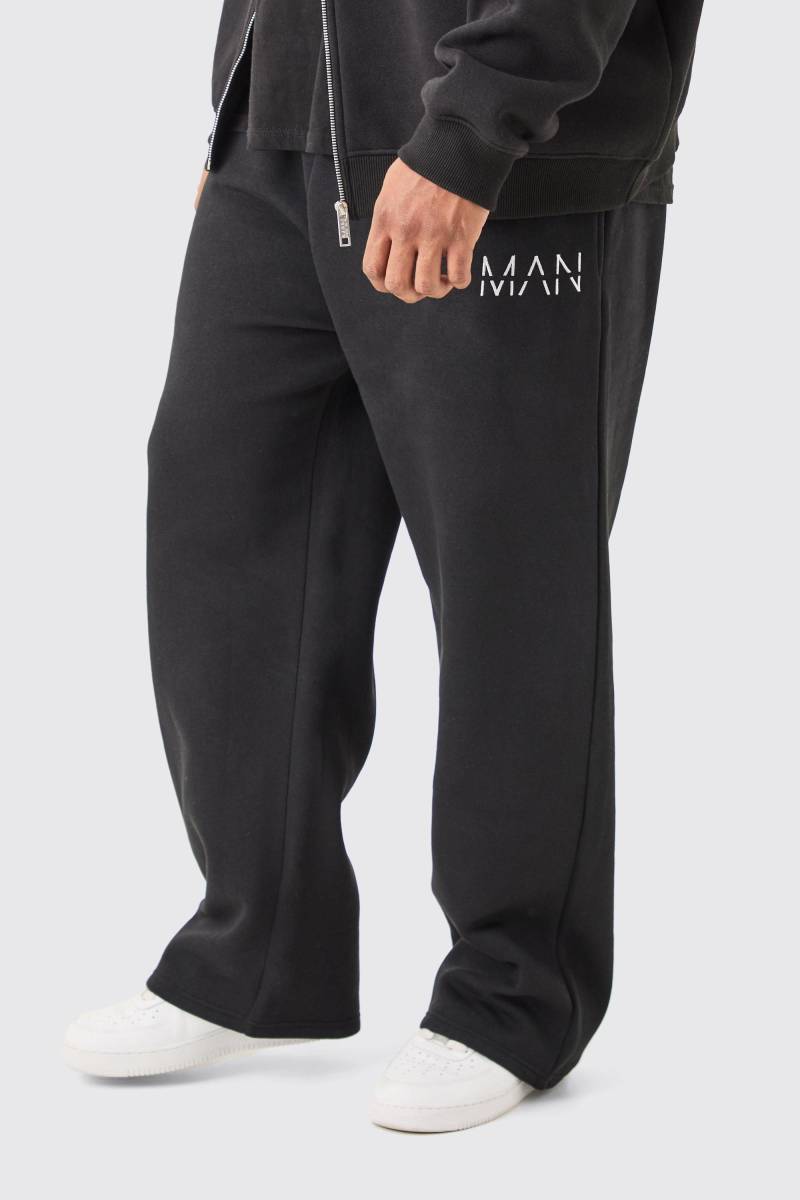 Plus lockere Man-Dash Jogginghose in Schwarz - XXXXXL, Schwarz von boohooman