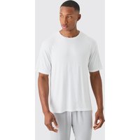 Mens Premium Modal Mix Lounge T-shirt - Weiß - M, Weiß von boohooman