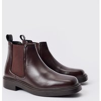 Mens Pu Square Toe Chelsea Boot In Brown - Braun - 11, Braun von boohooman