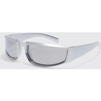 Mens Racer Wrap Sunglasses - Silber - ONE SIZE, Silber von boohooman