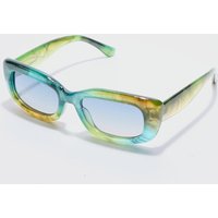 Mens Rectangle Plastic Sunglasses In Green - Grün - ONE SIZE, Grün von boohooman