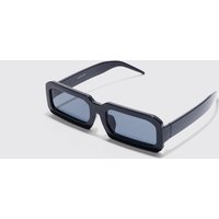 Mens Rectangular Chunky Plastic Sunglasses - Schwarz - ONE SIZE, Schwarz von boohooman