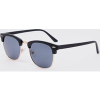 Mens Recycelte runde Retro-Sonnenbrille - Schwarz - ONE SIZE, Schwarz von boohooman