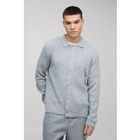 Gestricktes Hemd - Grau - XS, Grau Gestricktes Hemd - Grau - XS, Grau von boohooman