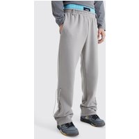 Mens Lockere Jogginghose mit doppeltem Bund - Grau - S, Grau von boohooman