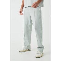 Mens Relaxed Interlock Pintiuck Jogger - Grau - XS, Grau von boohooman