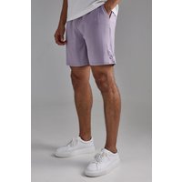 Mens Relaxed Scuba Short With Poppers - Lila - S, Lila von boohooman