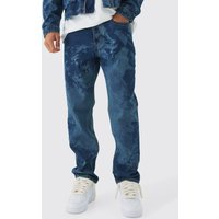 Renaissance Jeans mit geradem Bein - Blau - 34R, Blau von boohooman