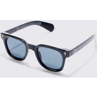 Mens Retro Plastic Sunglasses - Schwarz - ONE SIZE, Schwarz von boohooman