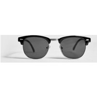Mens Retro Sonnenbrille mit silbernem Gestell - schwarz - ONE SIZE, schwarz von boohooman