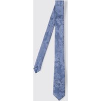 Mens Schmale Krawatte mit Paisley-Print - Blau - ONE SIZE, Blau von boohooman