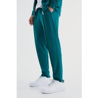 Mens Schmale Slim-Fit Jogginghose mit elastischem Bund - Grün - S, Grün von boohooman