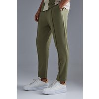 Mens Schmale Slim-Fit Jogginghose mit elastischem Bund - Khaki - L, Khaki von boohooman