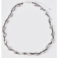 Mens Shell Charm Rope Necklace - Silber - ONE SIZE, Silber von boohooman