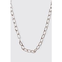 Mens Short Chunky Metal Chain Necklace In Silver - Silber - ONE SIZE, Silber von boohooman