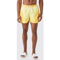 Mens Short Length Colour Block Swim Short - Gelb - M, Gelb von boohooman