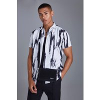 Kurzärmliges Hemd mit Print - Ecru - M, Ecru von boohooman