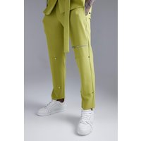 Mens Skinny Anzughose mit Reißverschluss - Grün - 34, Grün von boohooman