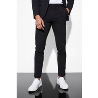 Mens Schwarze Skinny Anzughose - 30L, Schwarz von boohooman