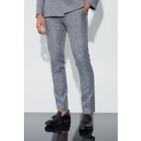 Mens Skinny Bouclee Anzughose - Grau - 32, Grau von boohooman