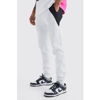 Mens Skinny Colorblock Jogginghose - Grau - XL, Grau von boohooman