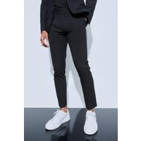 Gekürzte Skinny Anzughose - Schwarz - 28, Schwarz von boohooman