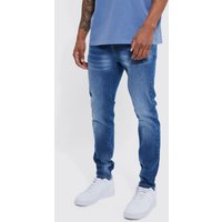 Mens Skinny Stretch Jeans - Blau - 28R, Blau von boohooman