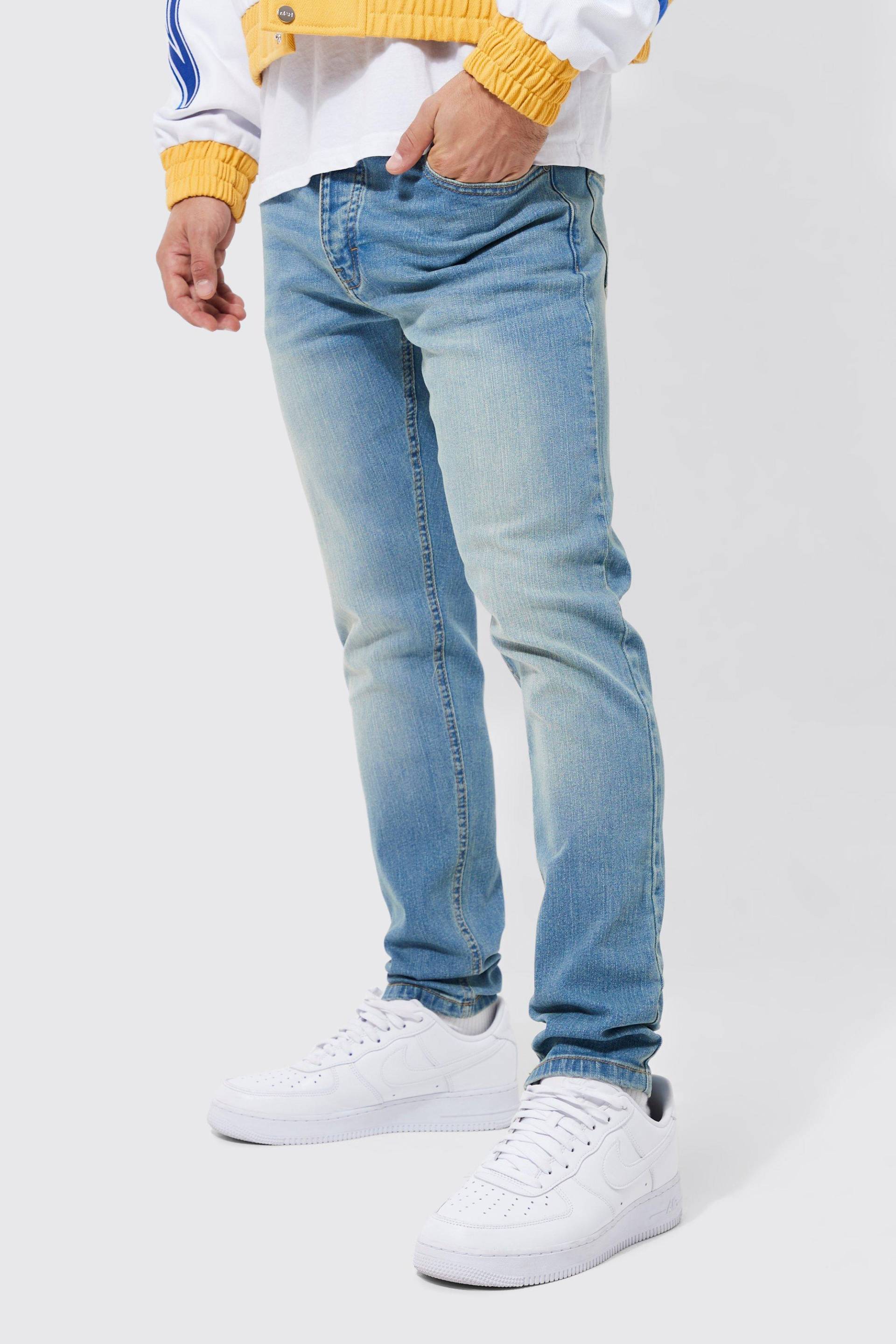 Mens Skinny Stretch Jeans - Blau - 32L, Blau von boohooman