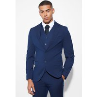 Mens Skinny einreihige Anzugjacke - Blau - 36, Blau von boohooman