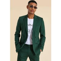 Skinny zweireihige Anzugjacke - Grün - 38, Grün von boohooman