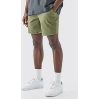 Slim-Fit Chino-Shorts - Khaki - S, Khaki von boohooman