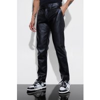 Mens Slim-Fit PU-Hose - Schwarz - 34, Schwarz von boohooman