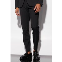 Mens Slim-Fit Tuxedo-Anzughose - Schwarz - 30S, Schwarz von boohooman