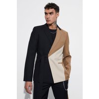 Mens Slim-Fit Wickel-Blazer - Grau - 34, Grau von boohooman