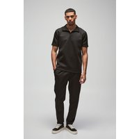 Scuba Poloshirt & Jogginghose - Schwarz - M, Schwarz von boohooman