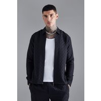 Smartes Overshirt mit Reißverschluss - Schwarz - M, Schwarz Smartes Overshirt mit Reißverschluss - Schwarz - M, Schwarz von boohooman