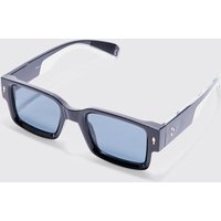 Mens Square Plastic Sunglasses - Schwarz - ONE SIZE, Schwarz von boohooman